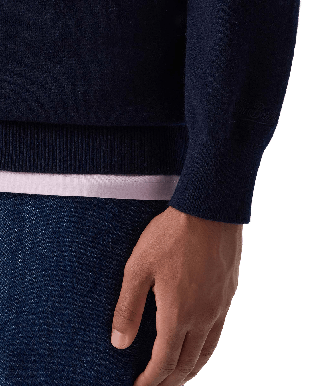 Mc2 Saint Barth Jumpers MC2 Saint Barth Night Blue Regent Cashmere Crew Neck Jumper