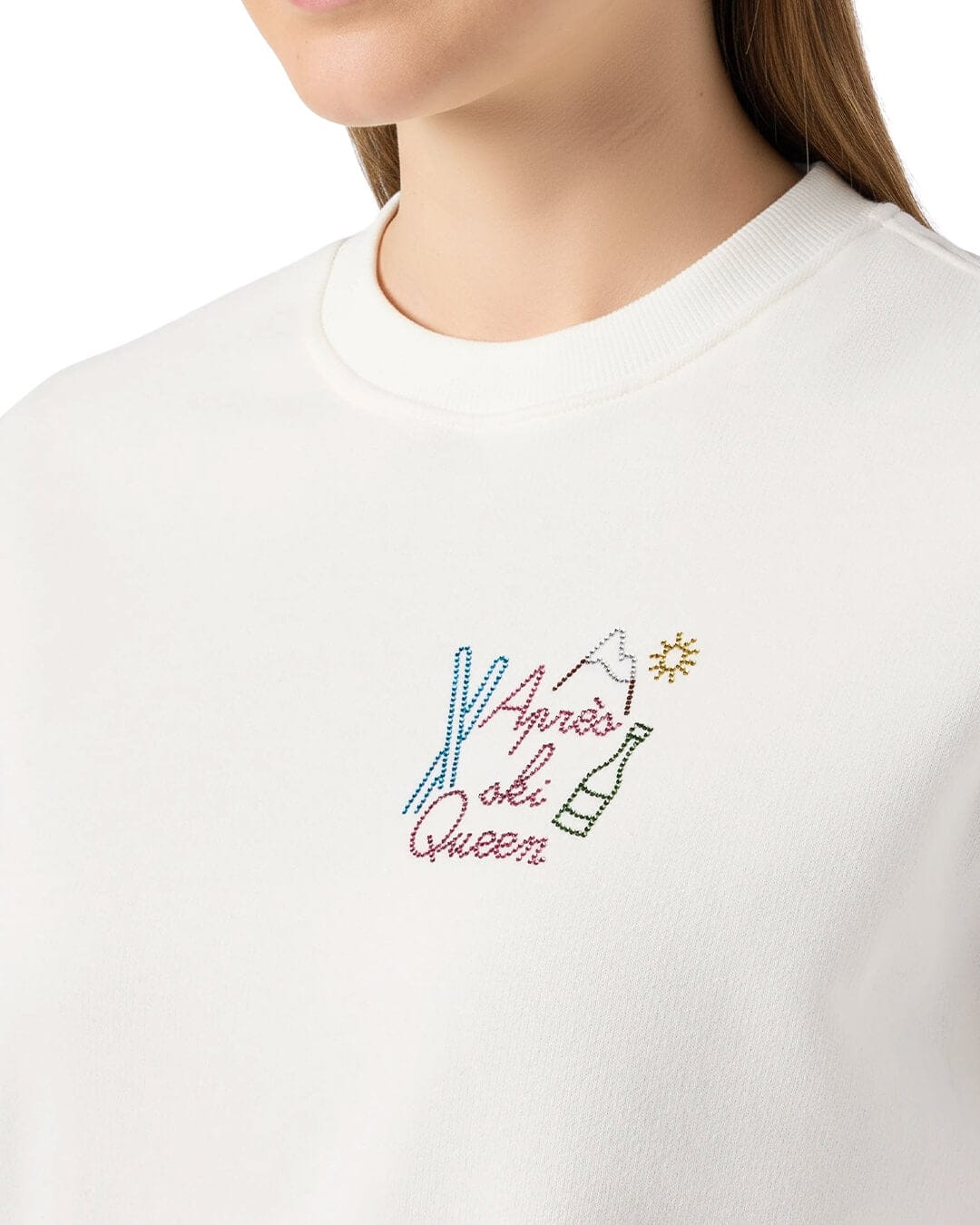 MC2 Saint Barth Jumpers MC2 Saint Barth Stardust W Woman Roundneck Sweatshirt Apres Ski Queen 10 Strass 00660I