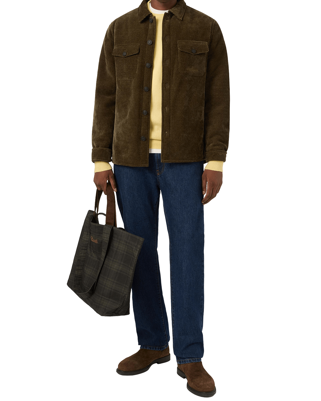 Mc2 Saint Barth Outerwear MC2 Saint Barth Military Green Landeck Corduroy Jacket with Teddy Lining