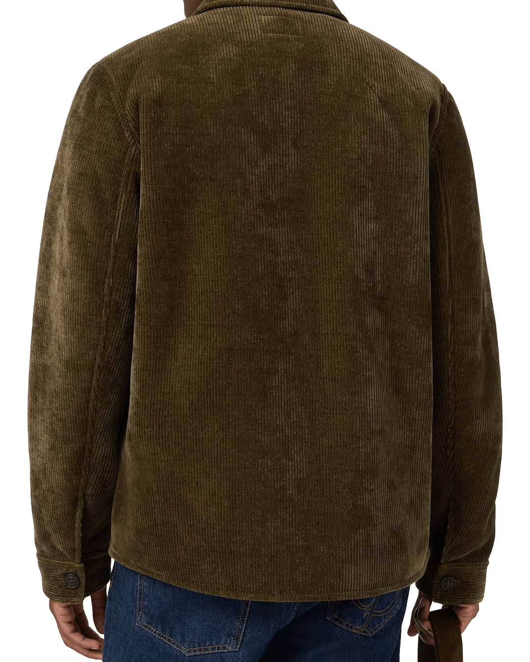 Mc2 Saint Barth Outerwear MC2 Saint Barth Military Green Landeck Corduroy Jacket with Teddy Lining