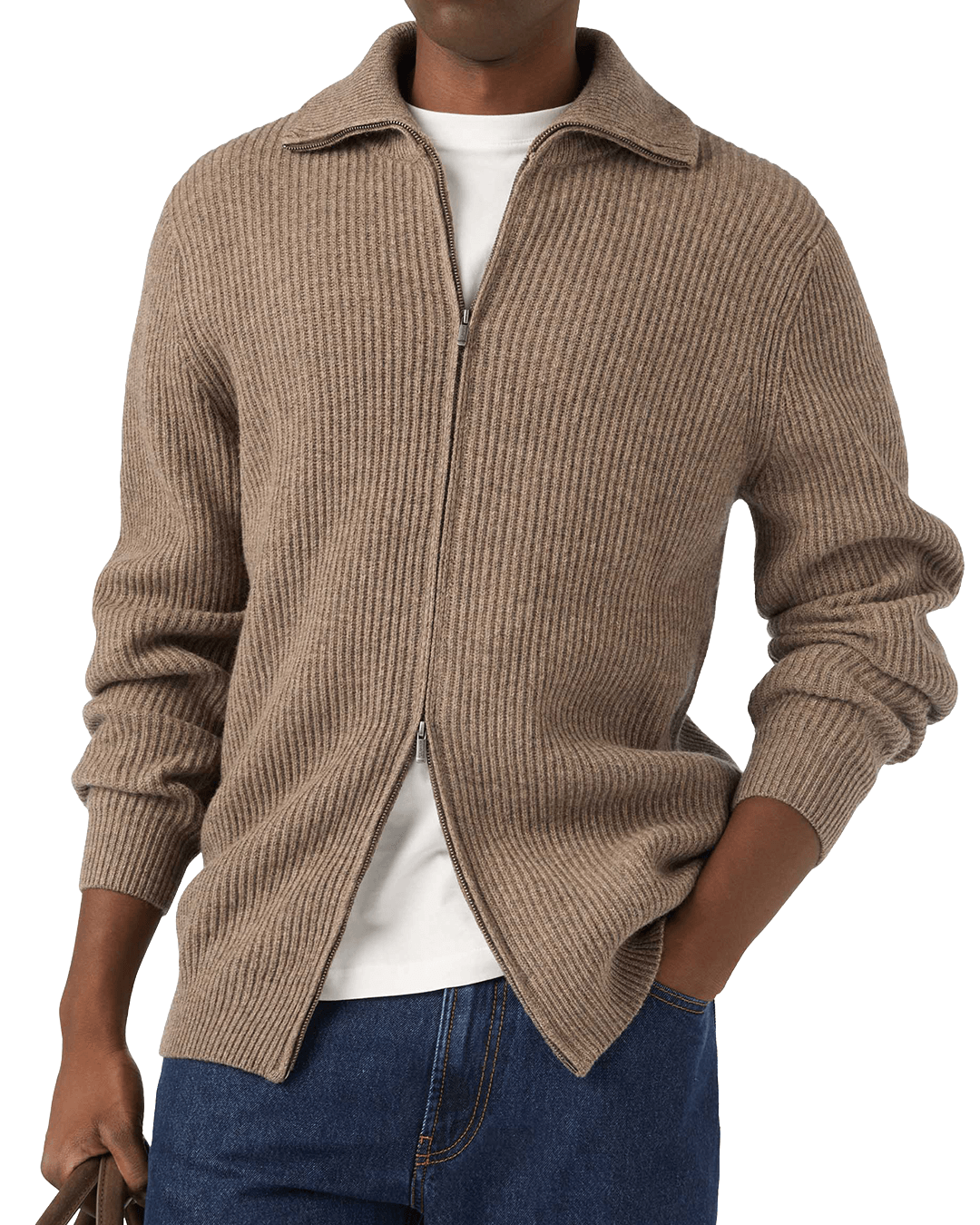 Mc2 Saint Barth Outerwear MC2 Saint Barth Nut Brown Preston Wool Knit Jacket