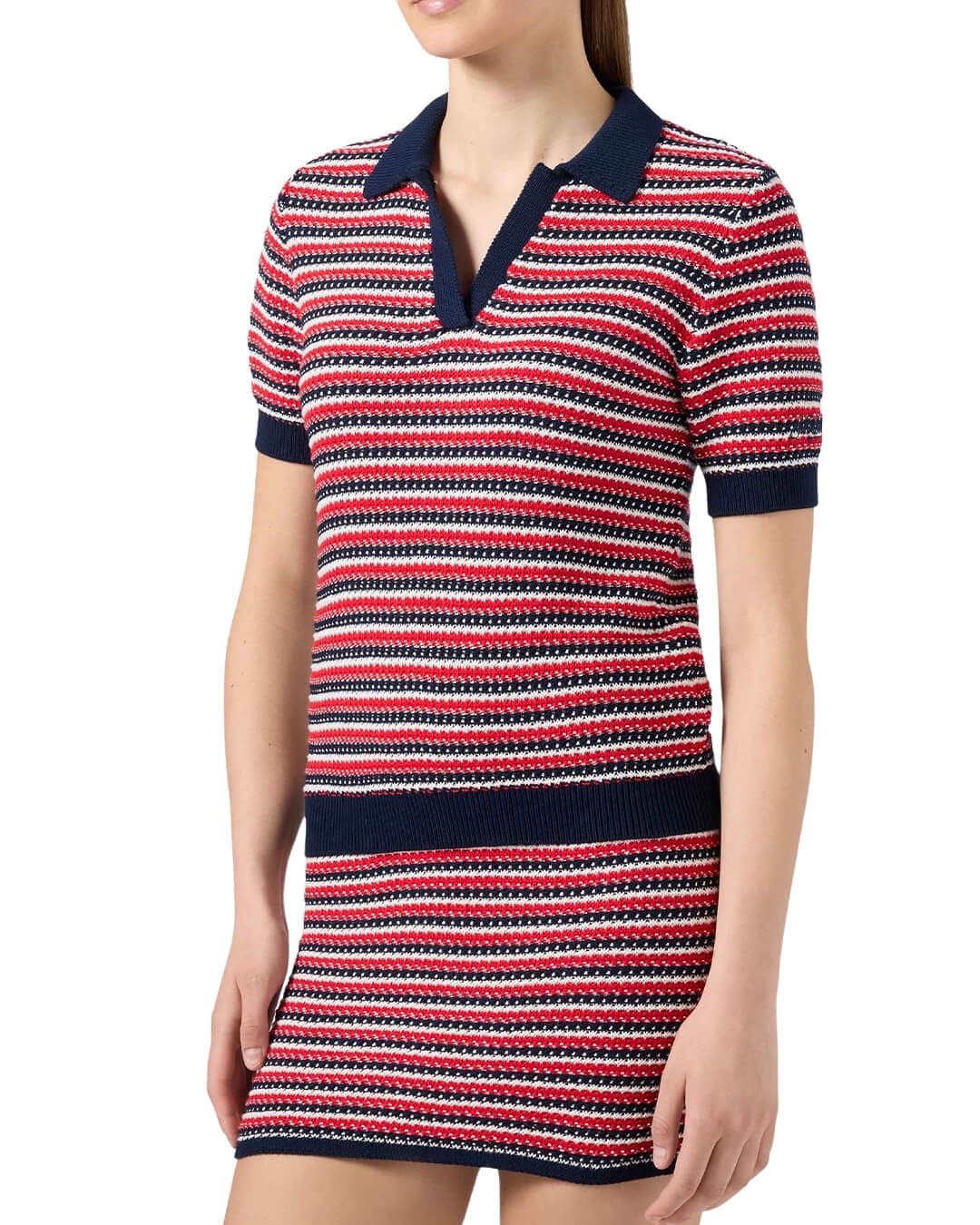 MC2 Saint Barth Polo Shirts MC2 CADDY RED STRIPES RIDGE POLO SHIRT