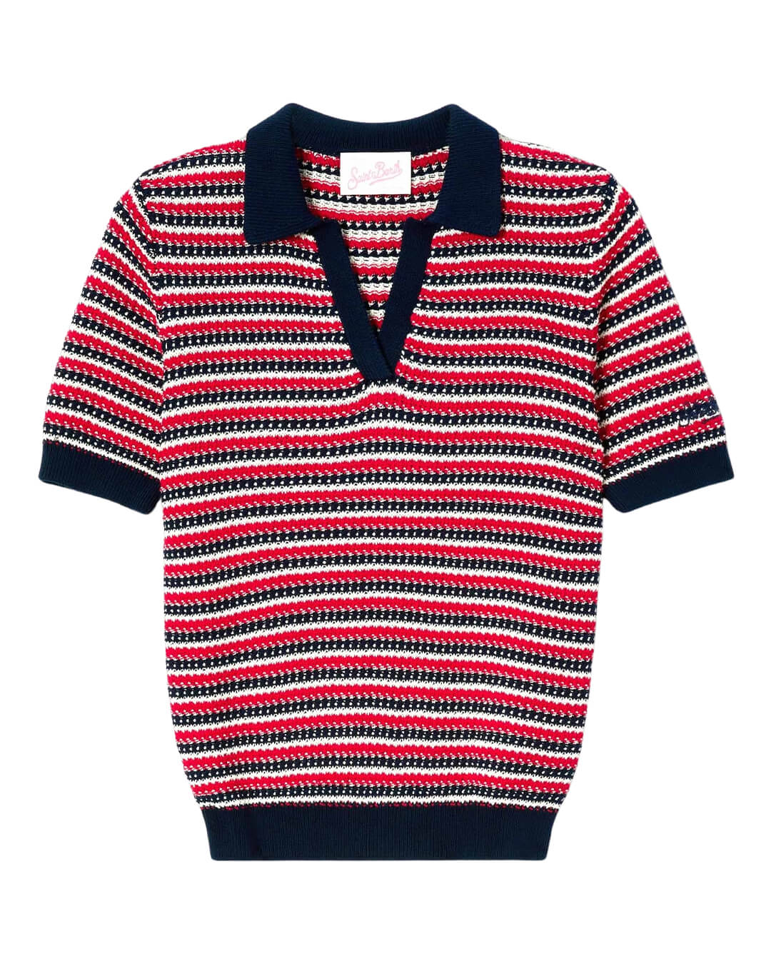MC2 Saint Barth Polo Shirts MC2 CADDY RED STRIPES RIDGE POLO SHIRT