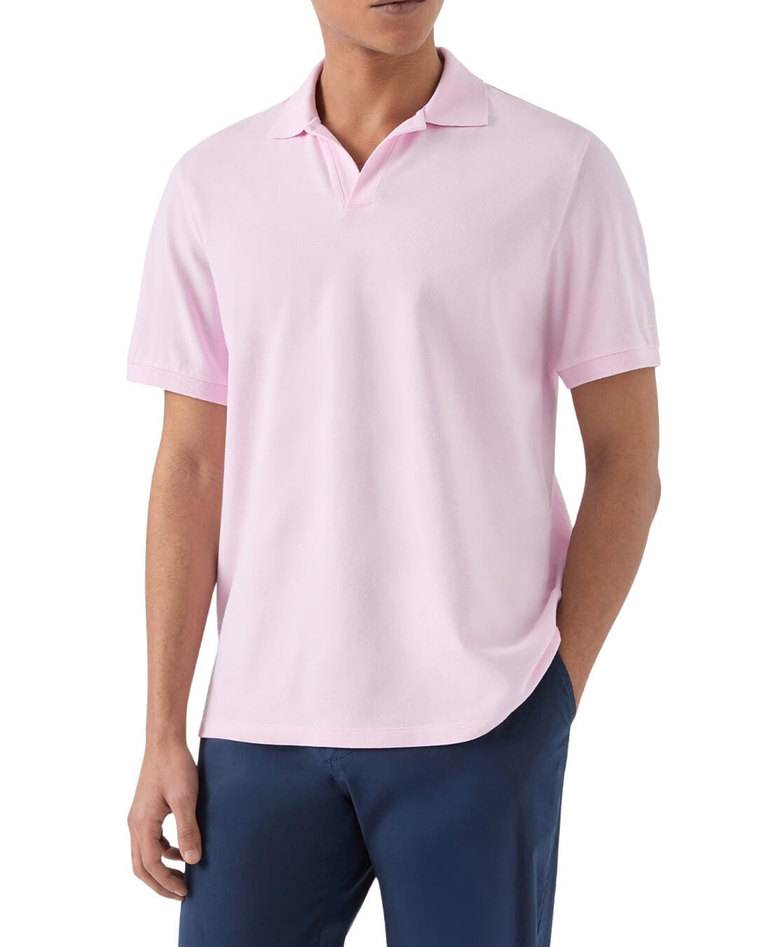 MC2 Saint Barth Polo Shirts MC2 CHARLES PINK JERSEY STRETCH PIQUET POLO PIQUET