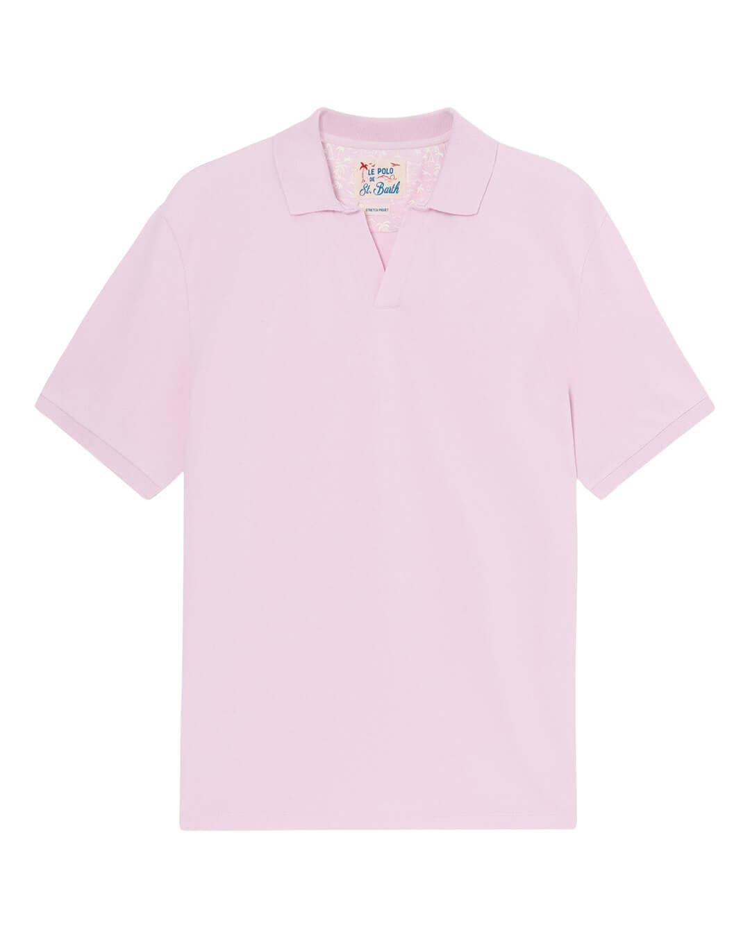 MC2 Saint Barth Polo Shirts MC2 CHARLES PINK JERSEY STRETCH PIQUET POLO PIQUET