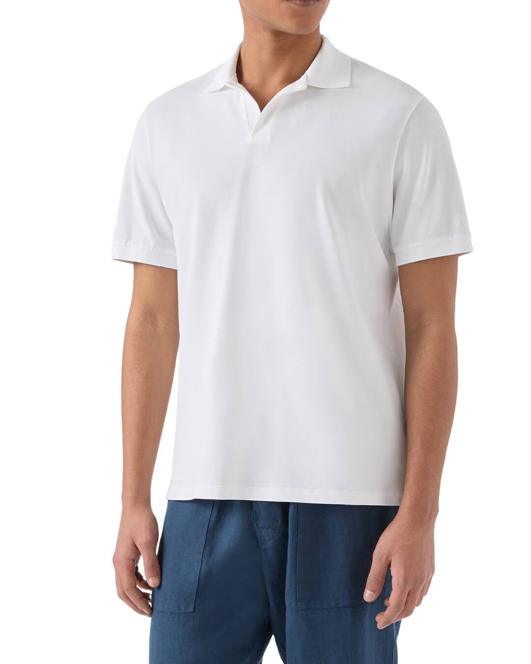 MC2 Saint Barth Polo Shirts MC2 CHARLES WHITE JERSEY STRETCH PIQUET POLO PIQUET