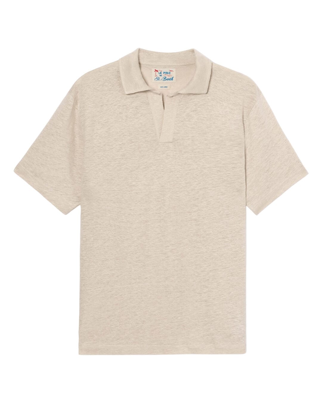 MC2 Saint Barth Polo Shirts MC2 FRASER BEIGE MAN JERSEY LINEN POLO