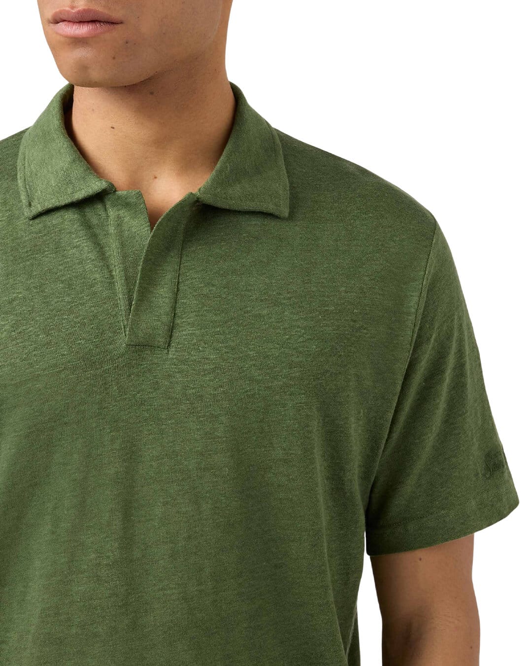 MC2 Saint Barth Polo Shirts MC2 Fraser Man Jersey Linen Polo Linen 52 Military