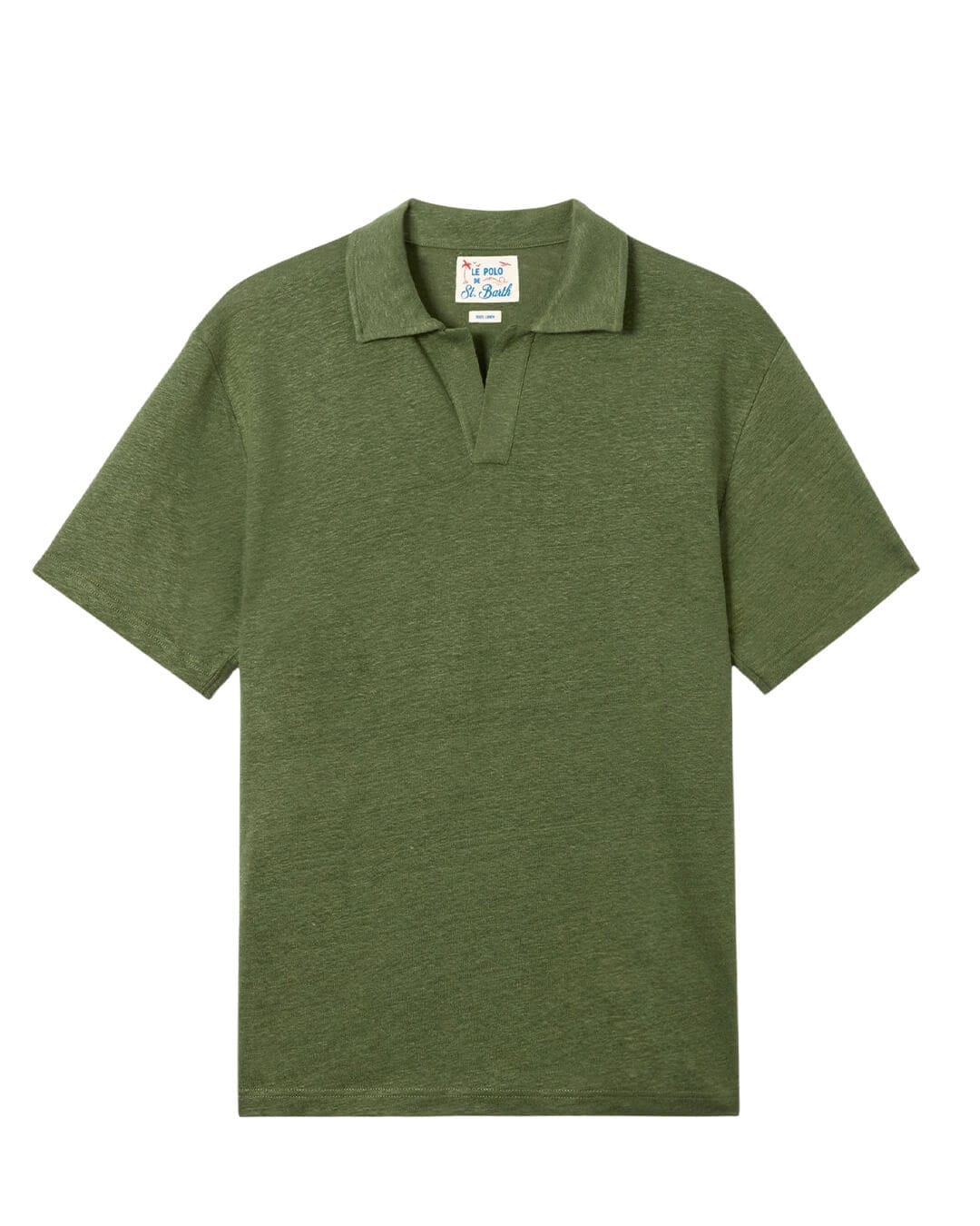 MC2 Saint Barth Polo Shirts MC2 Fraser Man Jersey Linen Polo Linen 52 Military
