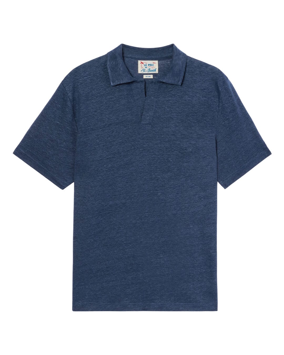 MC2 Saint Barth Polo Shirts MC2 FRASER MAN NAVY JERSEY LINEN POLO