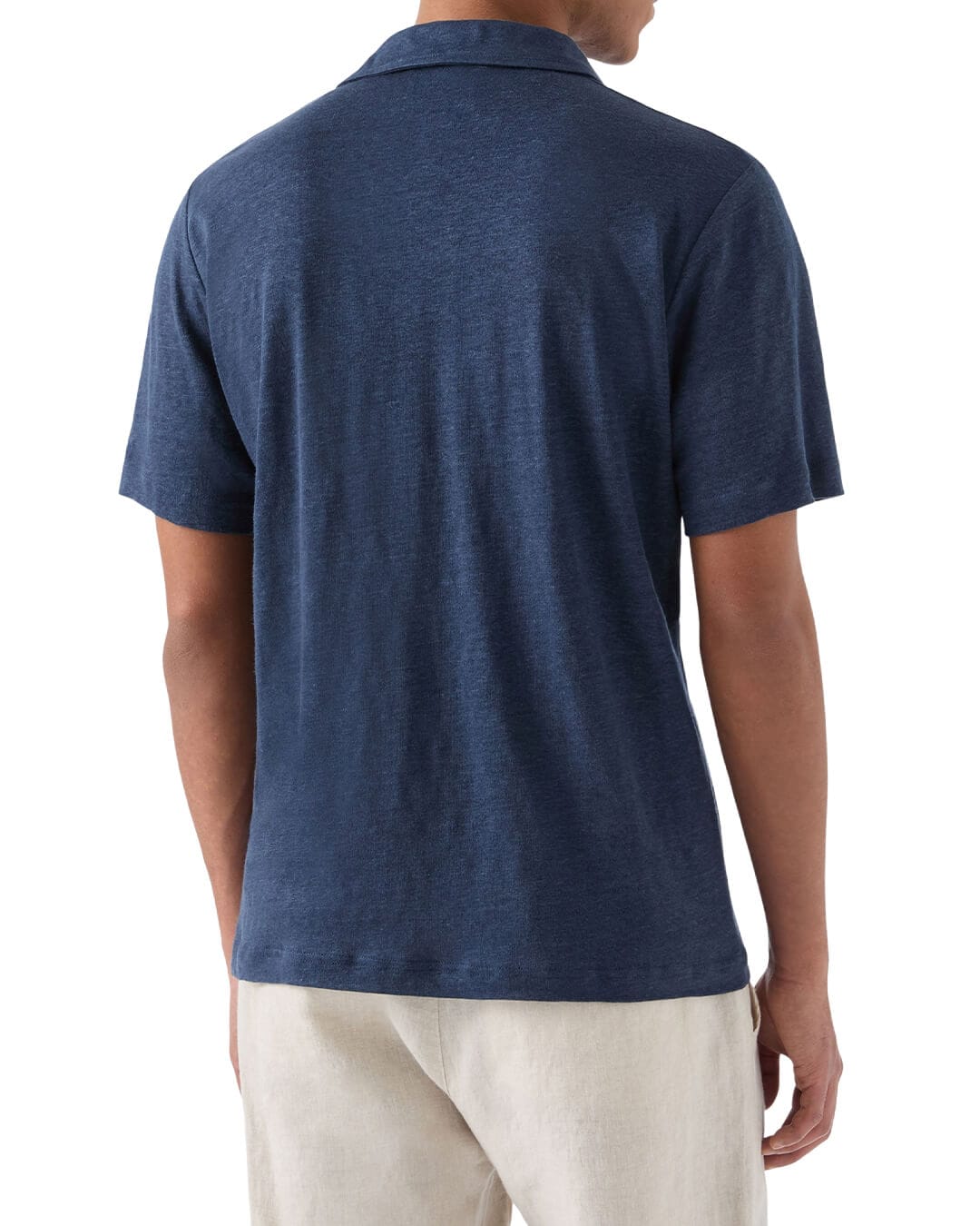 MC2 Saint Barth Polo Shirts MC2 FRASER MAN NAVY JERSEY LINEN POLO
