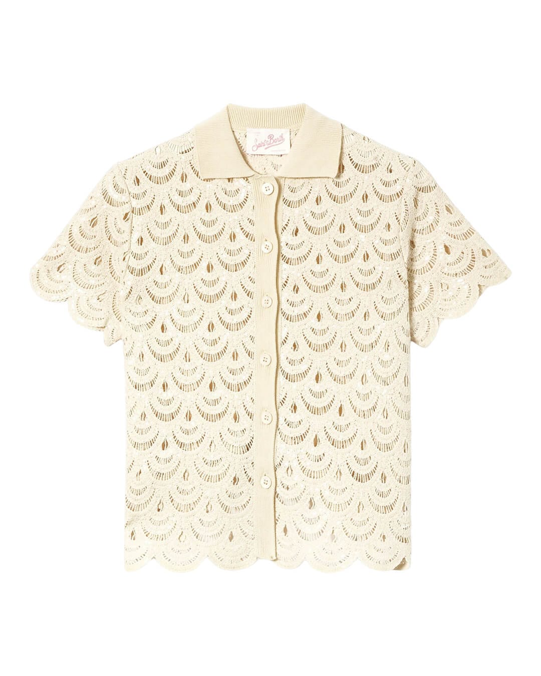 MC2 Saint Barth Polo Shirts MC2 MONET RACHEL POLO WOMAN CROCHET SHELL PAILLETTES