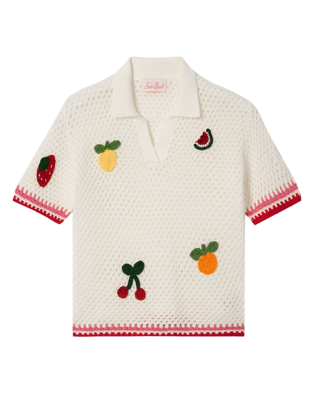 MC2 Saint Barth Polo Shirts MC2 PIXIE JR KINTED POLO GIRL LACE FRUITSALAD 1041 PATCH