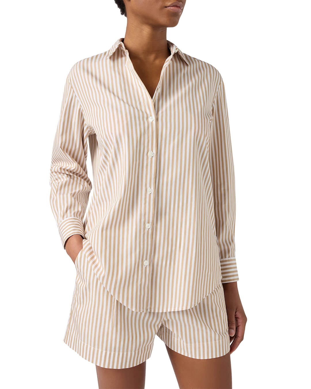 MC2 Saint Barth Shirts BRIGITTE BEIGE BEACH STRIPES SHIRT