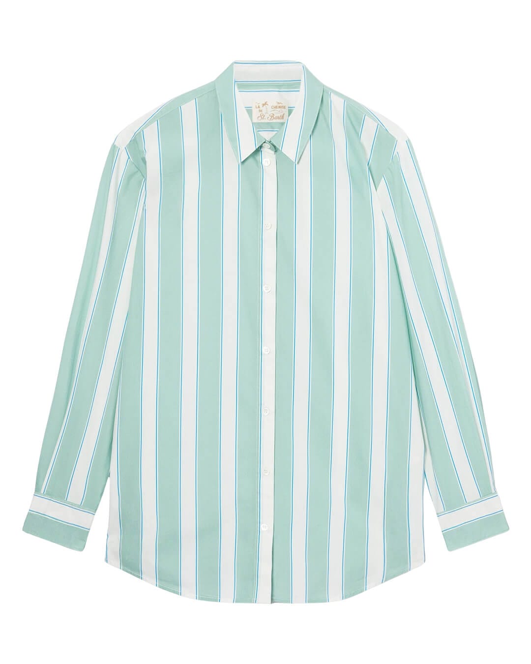 MC2 Saint Barth Shirts BRIGITTE GREEN BEACH STRIPES SHIRT