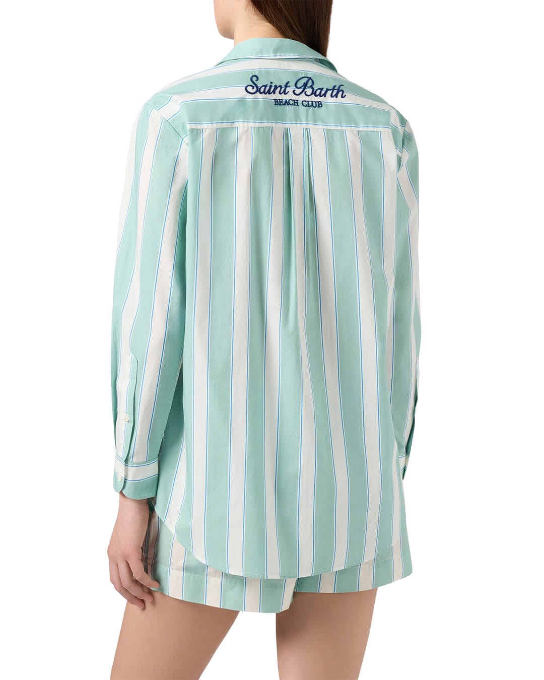MC2 Saint Barth Shirts BRIGITTE GREEN BEACH STRIPES SHIRT