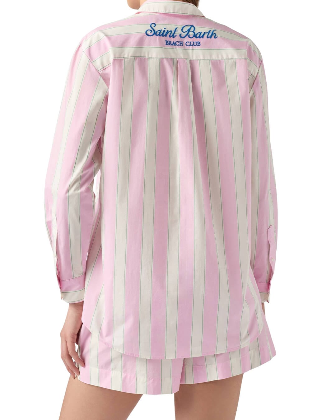 MC2 Saint Barth Shirts BRIGITTE PINK STRIPES  BEACH  SHIRT