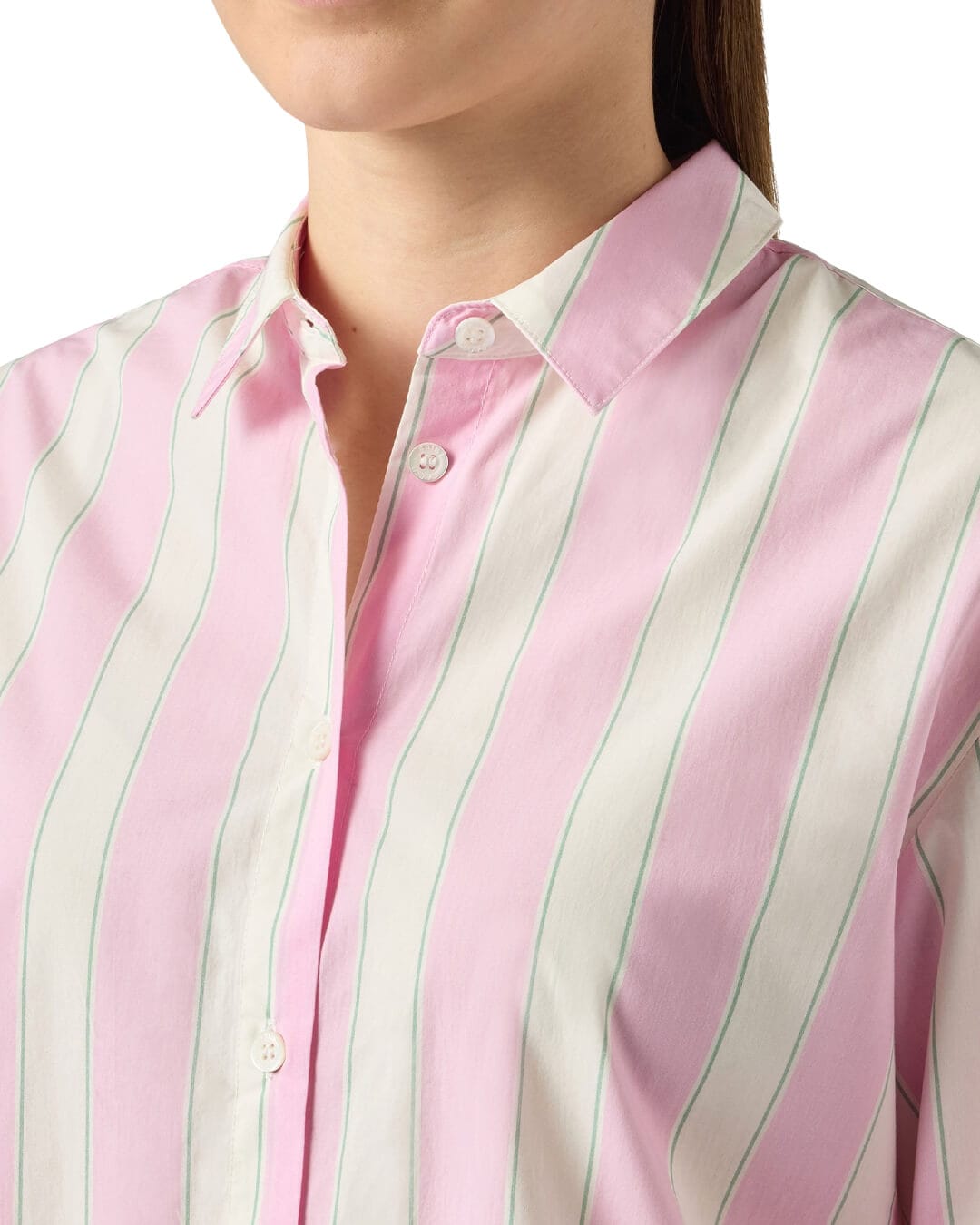 MC2 Saint Barth Shirts BRIGITTE PINK STRIPES  BEACH  SHIRT