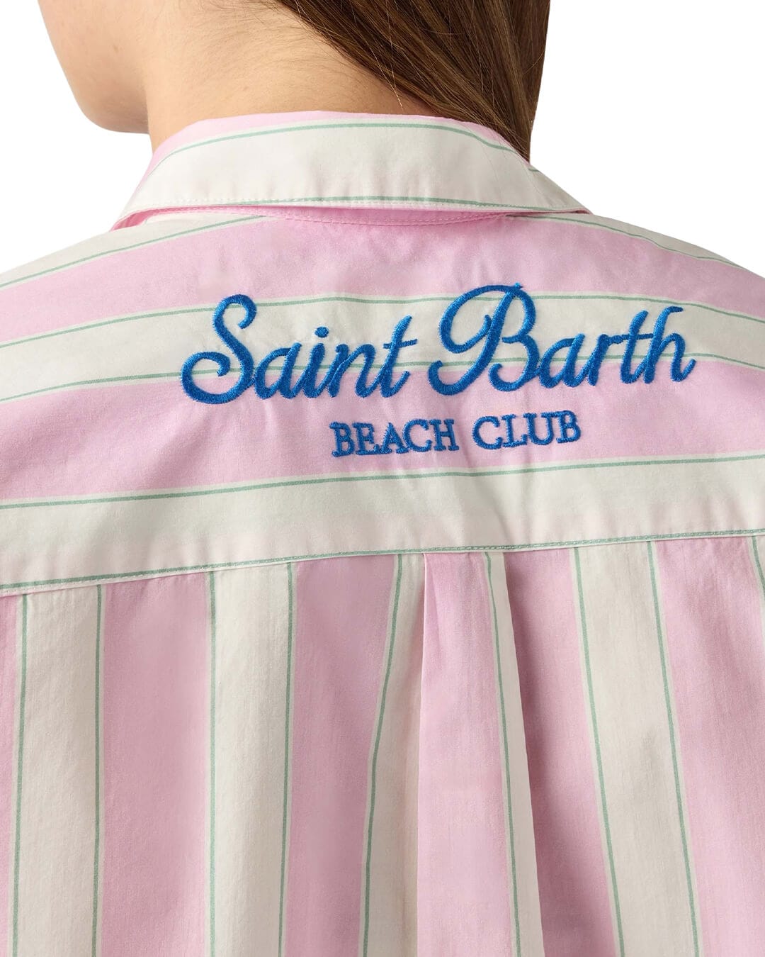 MC2 Saint Barth Shirts BRIGITTE PINK STRIPES  BEACH  SHIRT