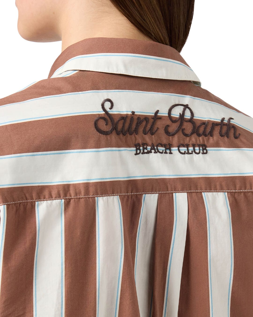 MC2 Saint Barth Shirts MC2 BRIGITTE BROWN STRIPES SHIRT