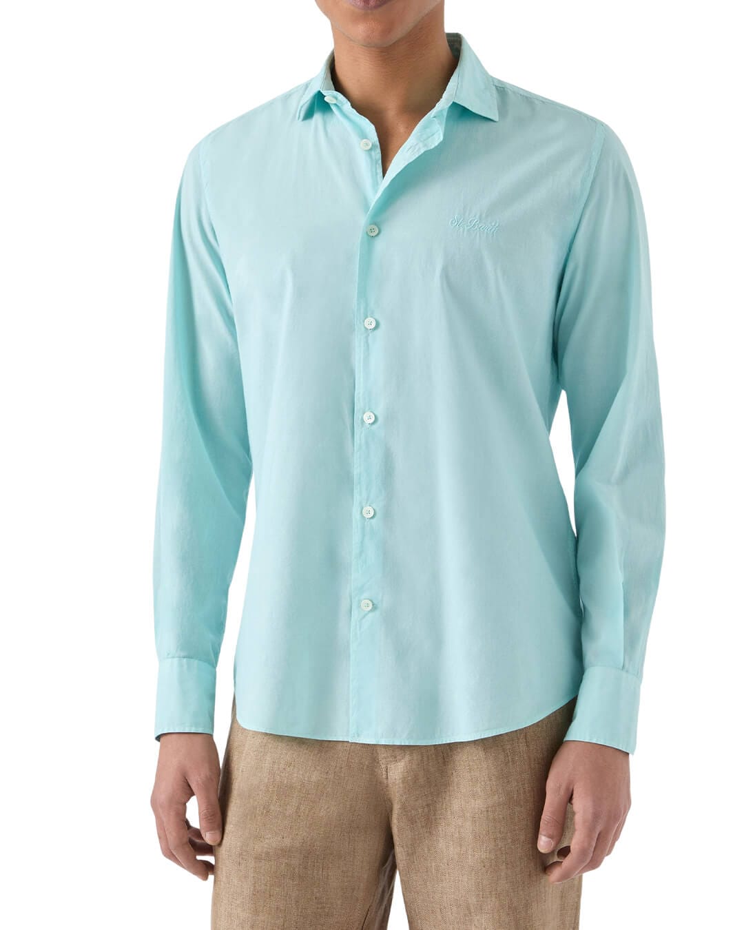 MC2 Saint Barth Shirts MC2 CHEMISE ICE COTTON VOILE SHIRT 56L WATERGREEN