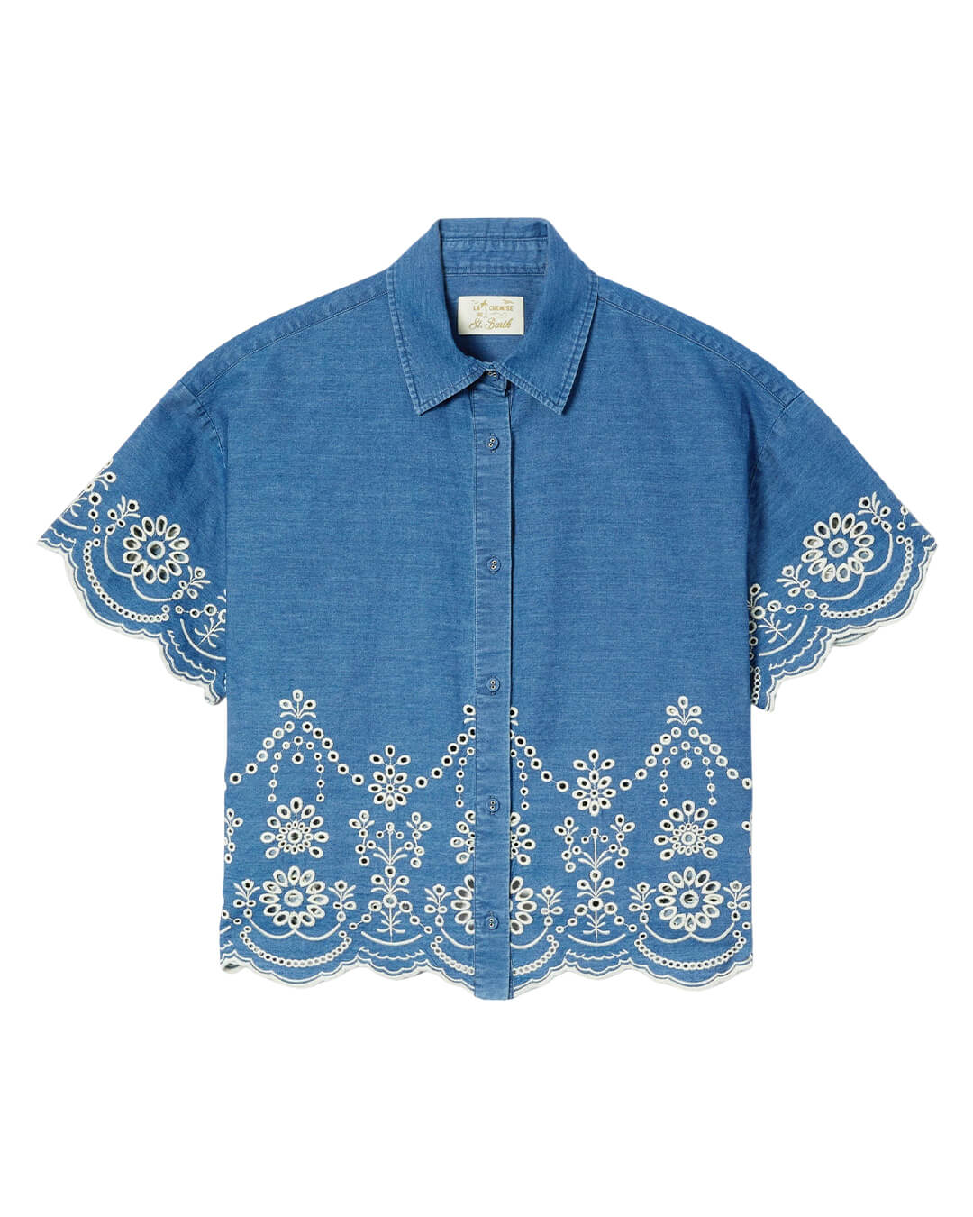 MC2 Saint Barth Shirts MC2 CLEMENTINE MORRIS FLOWER  WOMAN CROP BLOUSE