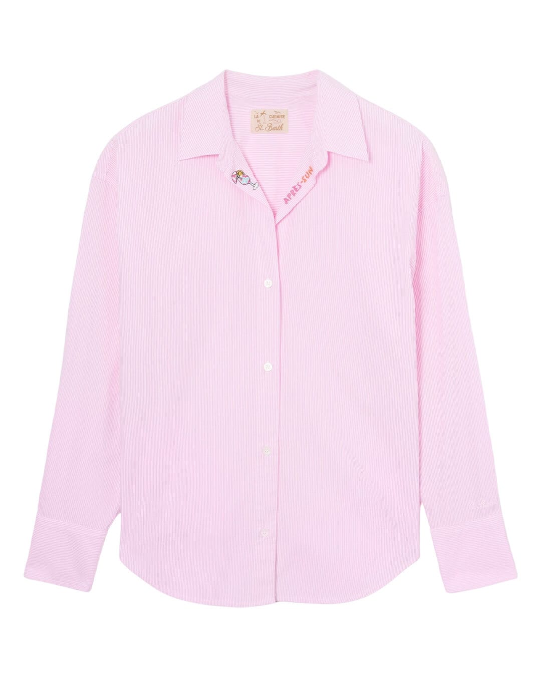 MC2 Saint Barth Shirts MC2 CRISTAL PINK STRIPES MICRO   LS SHIRT