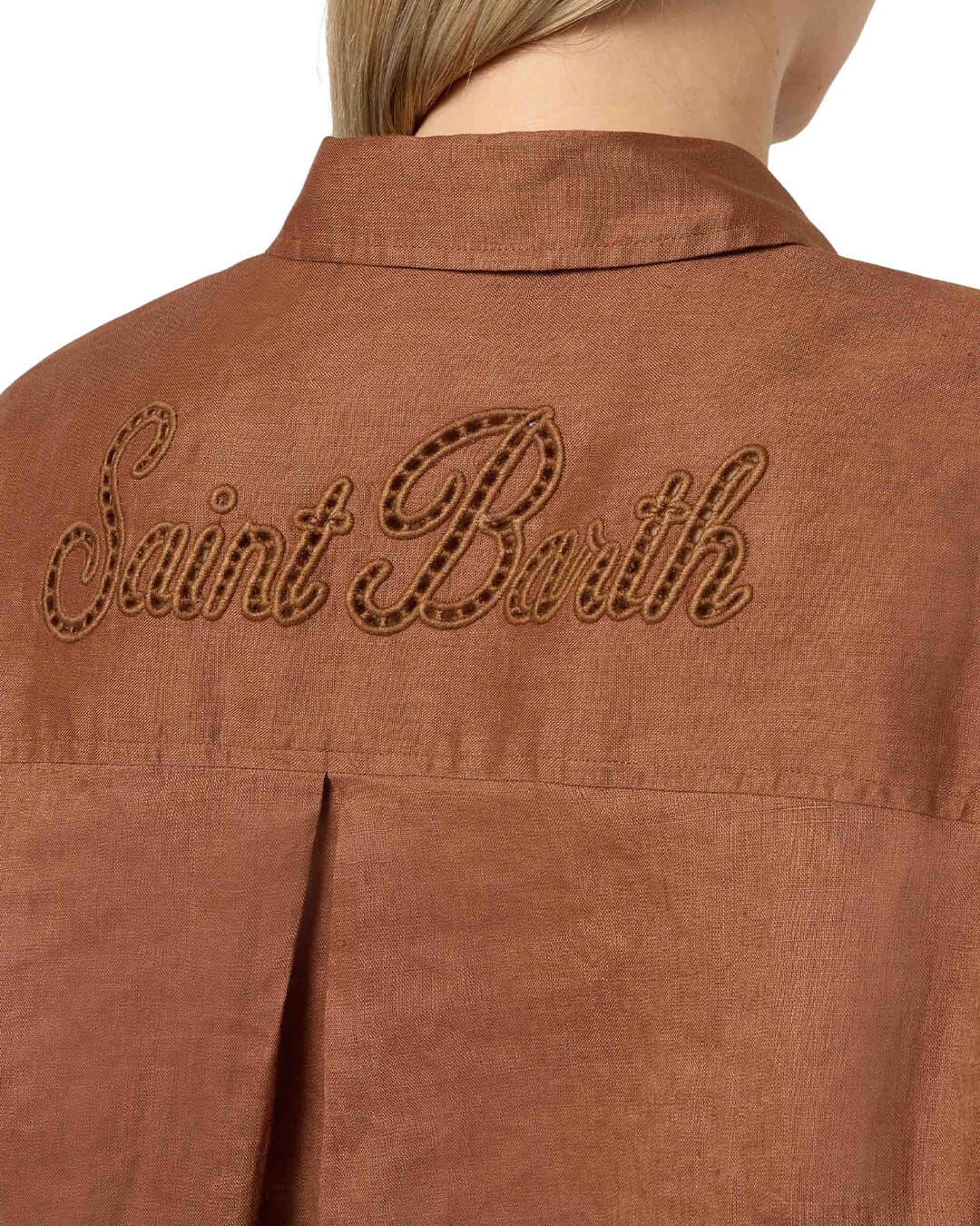 MC2 Saint Barth Shirts MC2 Cristal Pocket Ls Pocket Shirt Linen Sb Holed
