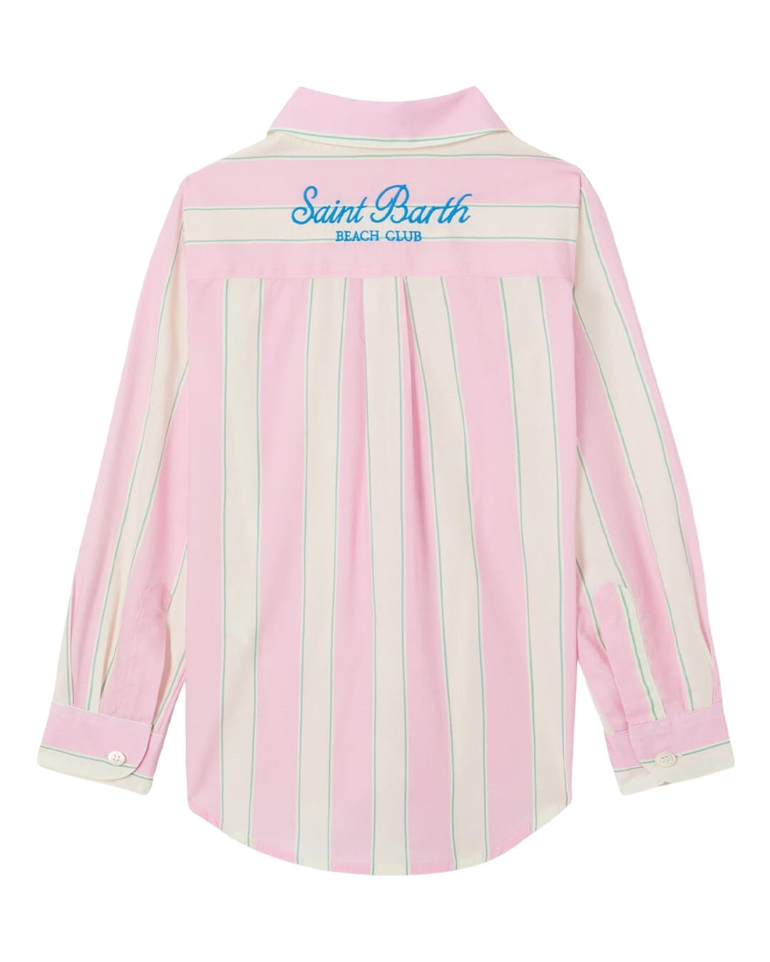 MC2 Saint Barth Shirts MC2 MINI BRIGITTE PINK STRIPES  GIRL LS SB BEACH SHIRT
