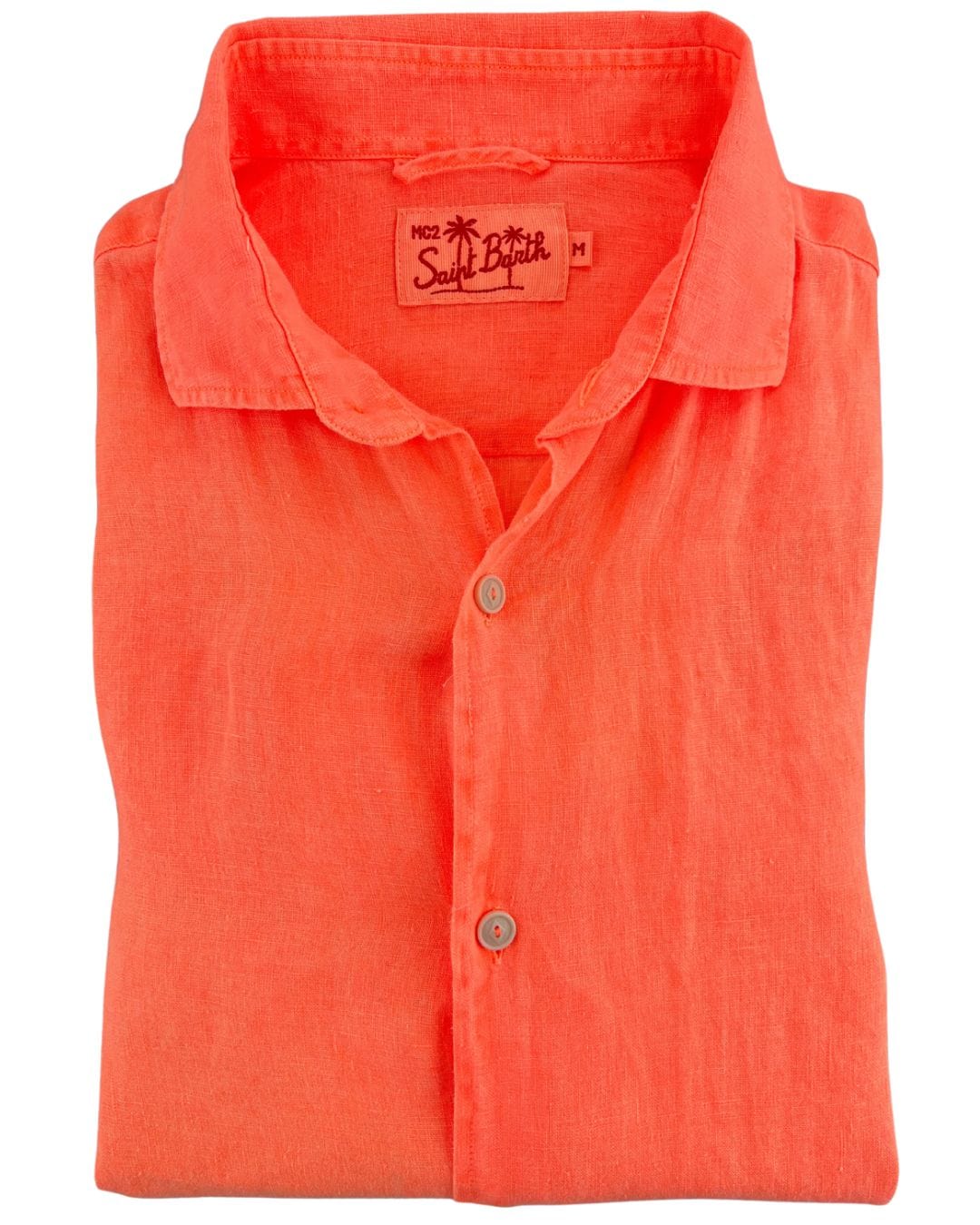 Mc2 Saint Barth Shirts MC2 Orange Linen Classic Shirt