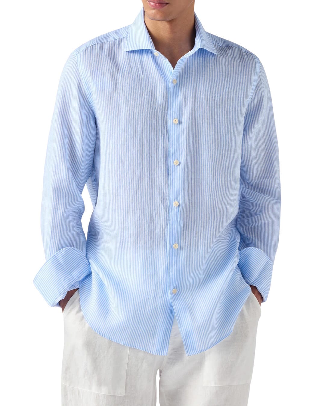 MC2 Saint Barth Shirts MC2 PAMPLONA CLASSIC SHIRT LINEN STRIPES