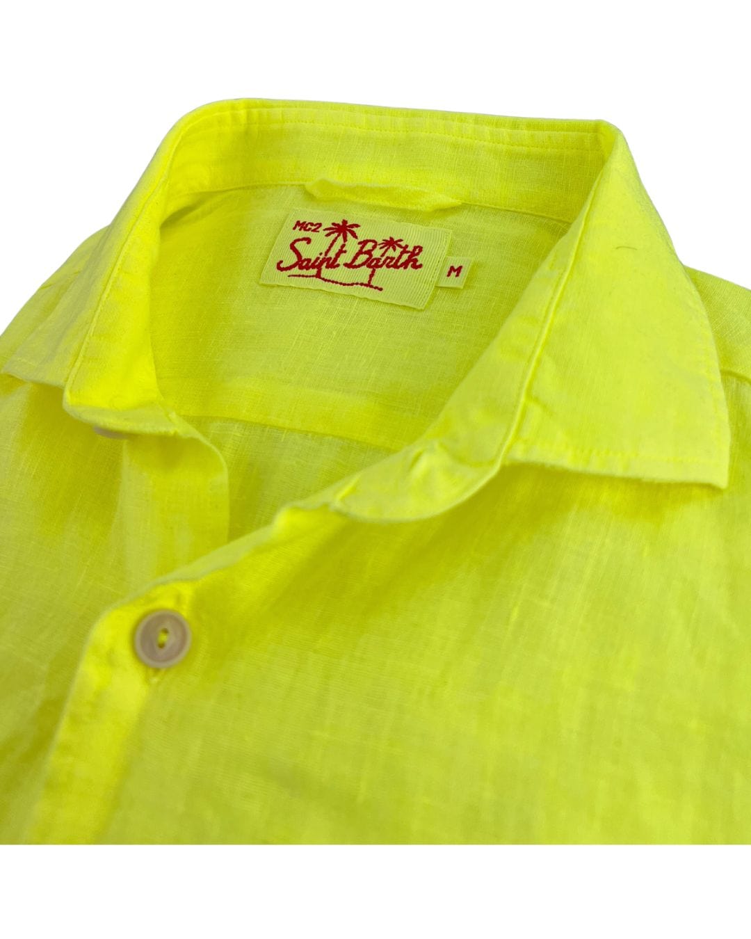 Mc2 Saint Barth Shirts MC2 Yellow Linen Classic Shirt