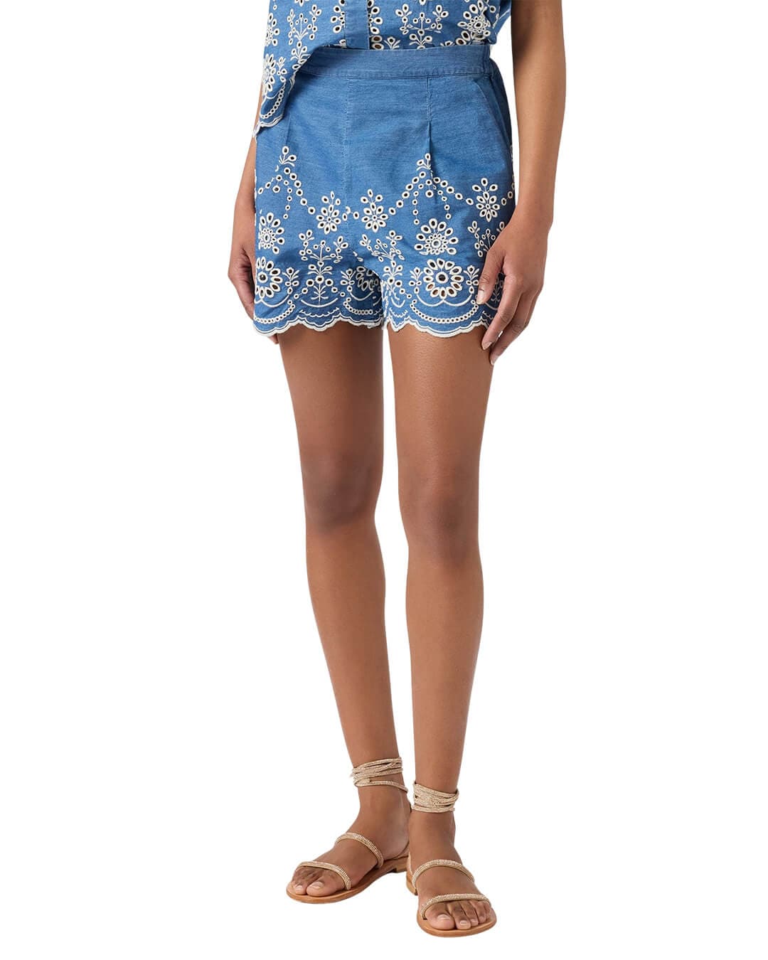 MC2 Saint Barth Shorts AMANI CHAMBRAY MORRIS FLOWER  SHORTS