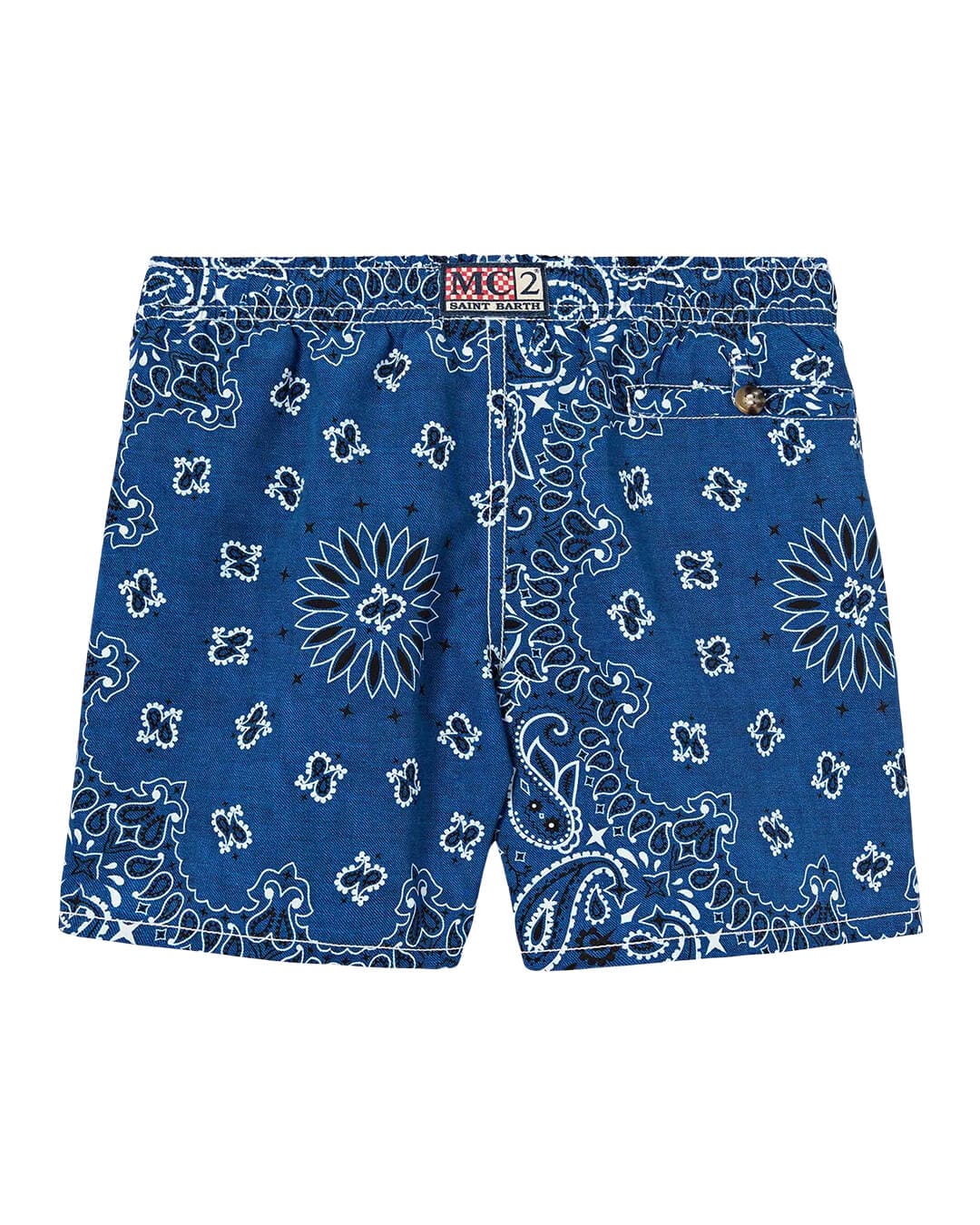 MC2 Saint Barth Swimwear CAPRESE BLUE BANDANNA  JR SWIM SHORT