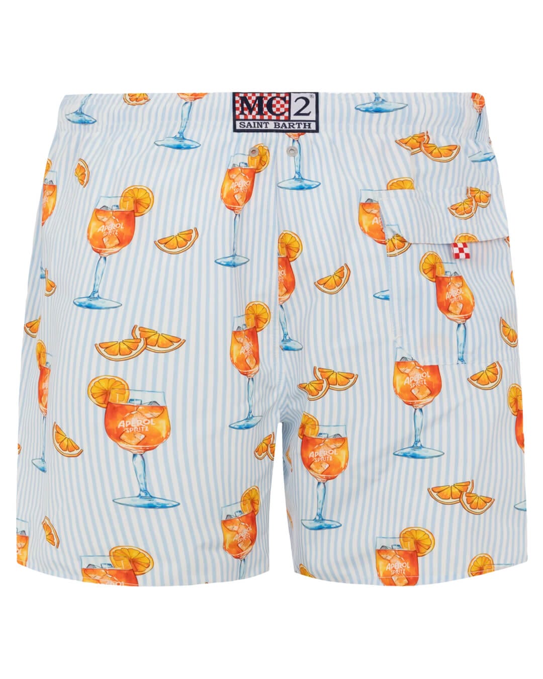 Mc2 Saint Barth Swimwear GUSTAVIA CLASSIC SWIM SHORT HAPPY COCKTAIL STRIPES S 30 01463H