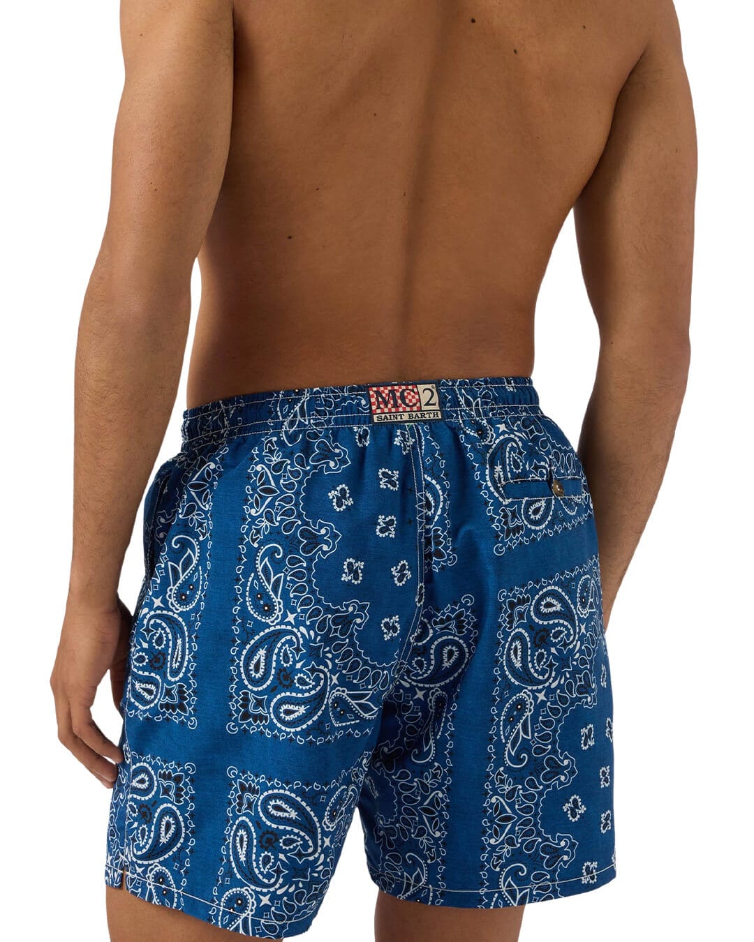 MC2 Saint Barth Swimwear MC2 Caprese Swim Short With Cord Coulisse Bandanna Round Dark Den 61 00715l
