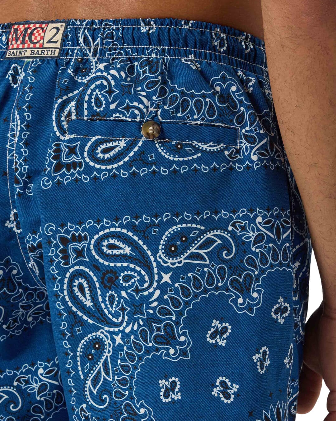 MC2 Saint Barth Swimwear MC2 Caprese Swim Short With Cord Coulisse Bandanna Round Dark Den 61 00715l