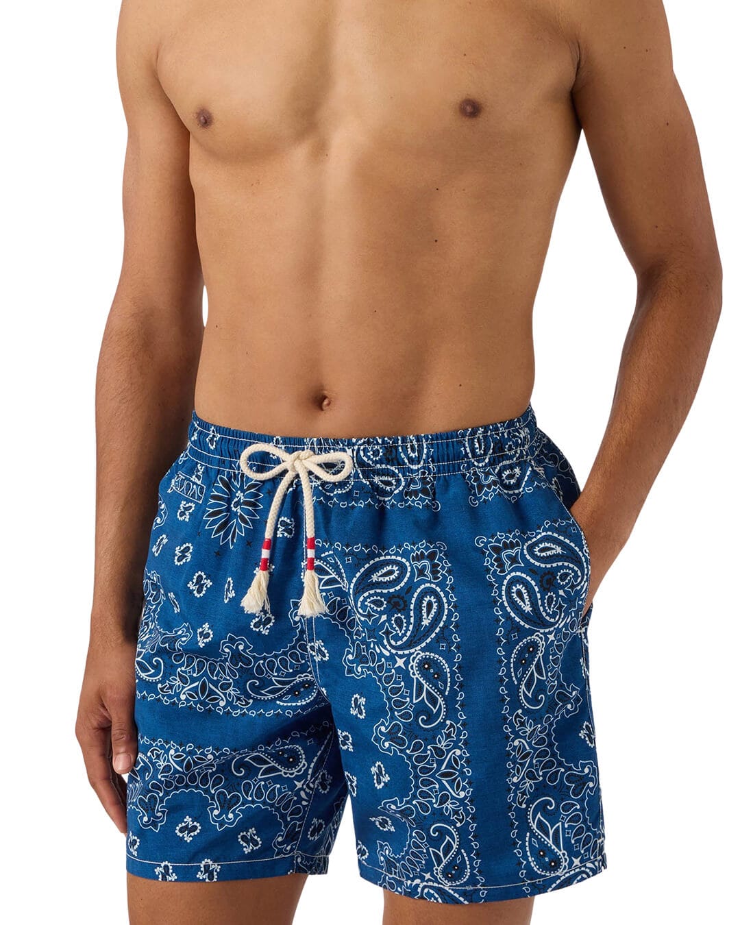 MC2 Saint Barth Swimwear MC2 Caprese Swim Short With Cord Coulisse Bandanna Round Dark Den 61 00715l