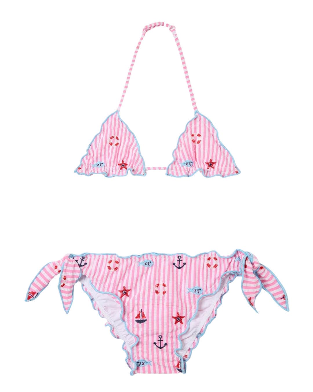 MC2 Saint Barth Swimwear MC2 Cris Frou Frou Bikini Seersucker Stripes Sails