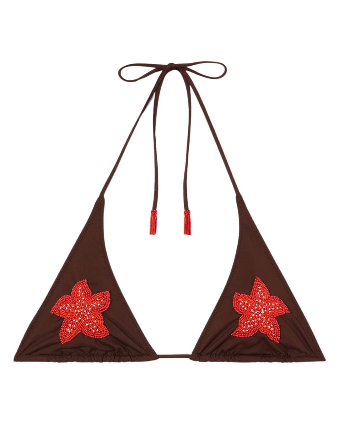 MC2 Saint Barth Swimwear MC2 GUIANA FULLY ADJUSTABLE TRIANGLE BIKINI TOP BEADS STARFISH