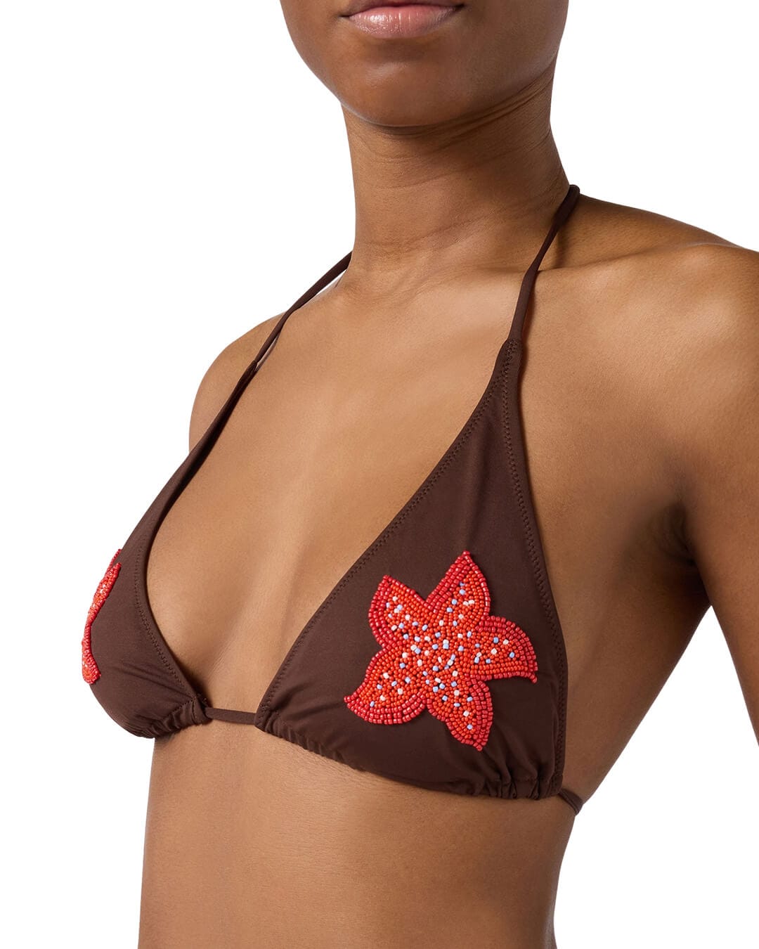 MC2 Saint Barth Swimwear MC2 GUIANA FULLY ADJUSTABLE TRIANGLE BIKINI TOP BEADS STARFISH