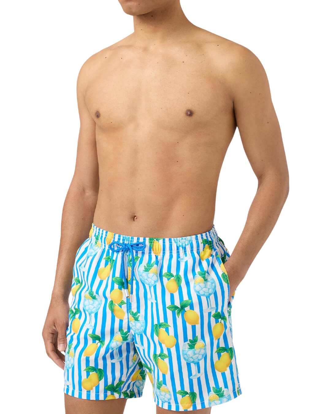 MC2 Saint Barth Swimwear MC2 Gustavia Classic Swim Short Gin Tonic Lemon Stripes
