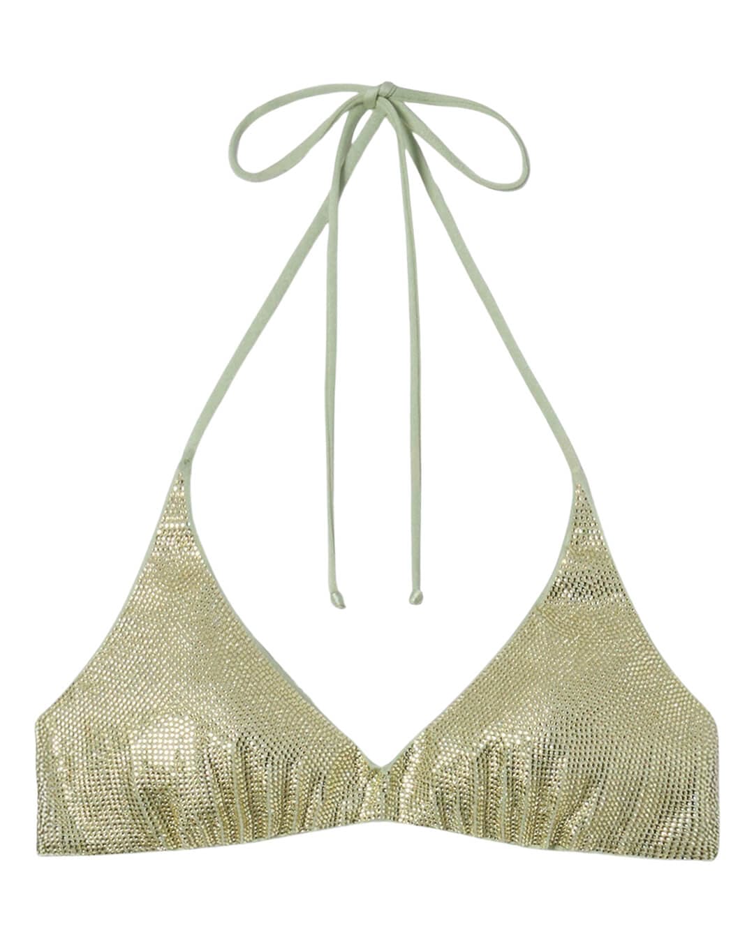 MC2 Saint Barth Swimwear MC2 HESPERA DEEP SCOOP BIKINI TOP WITH ADJUSTABLE BACK TIES SHINY STRASS
