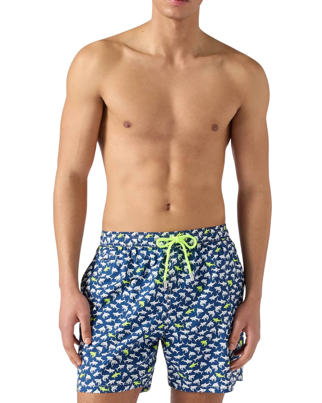MC2 Saint Barth Swimwear MC2 LIGHTING MICRO STRETCH ULTRALIGHT SWIM SHORT SHARK TROUBLE