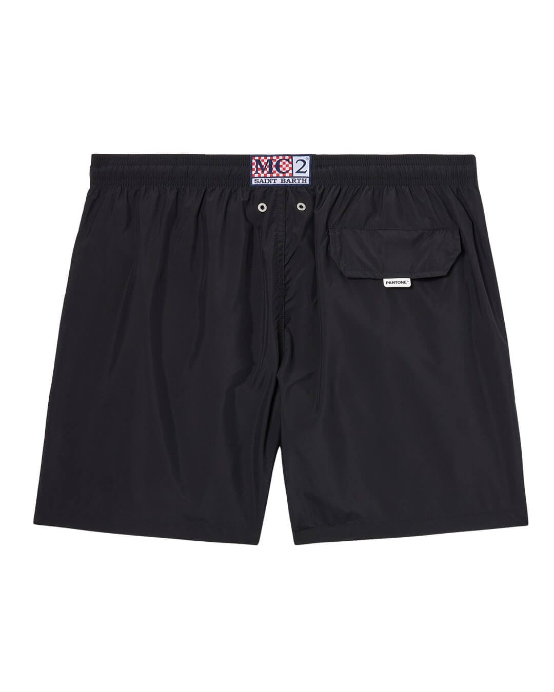 MC2 Saint Barth Swimwear MC2  Lighting Pantone Ultralight Swim Short 00 Black Pnt L 01653l