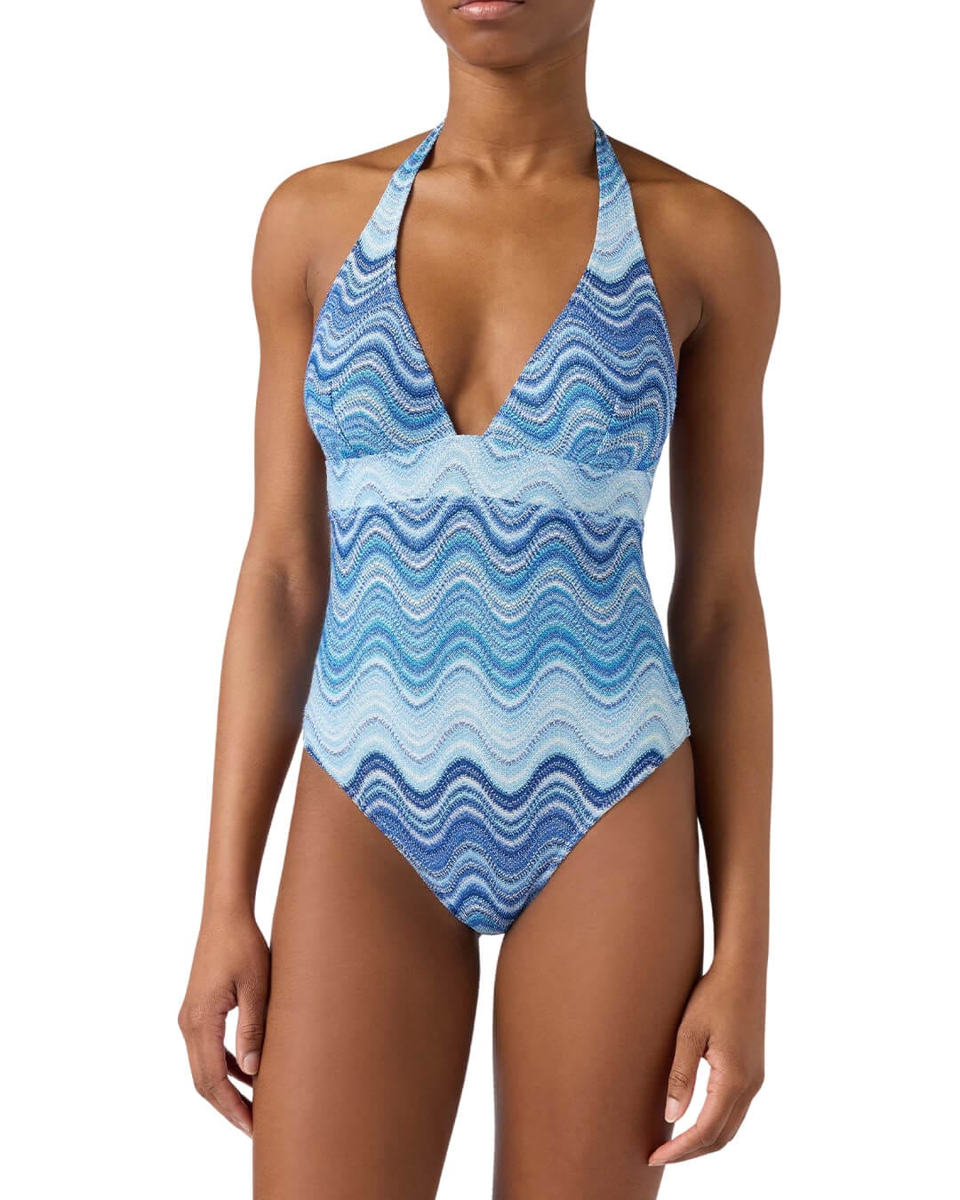 MC2 Saint Barth Swimwear MC2 MARYLIN BREASTED HALTER ONE PIECE SWIMSUIT RACHEL SEA WAVE SOFT