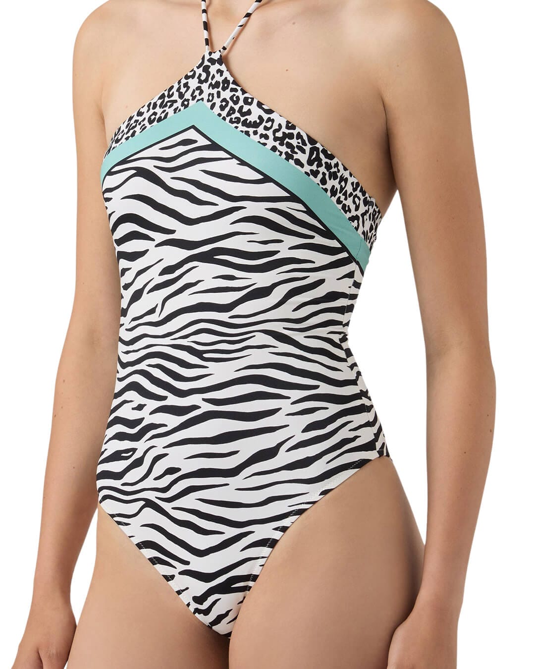 MC2 Saint Barth Swimwear MC2 Meryem Foulard Bandeau One Piece Swimsuit Savanna Zebra 53 09532l