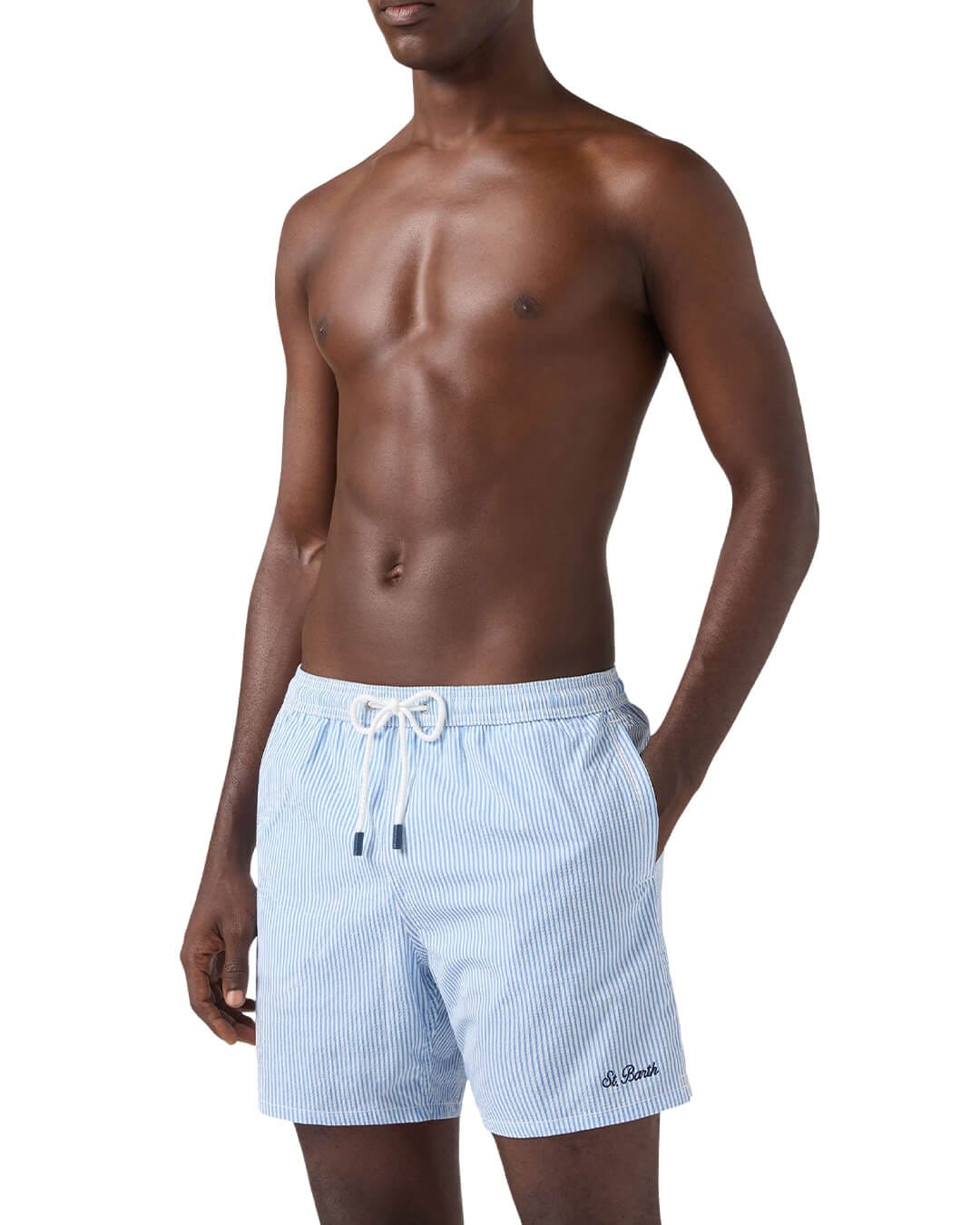MC2 Saint Barth Swimwear MC2 PATMOS SWIM SHORT SEERSUCKER STRIPES 31 L