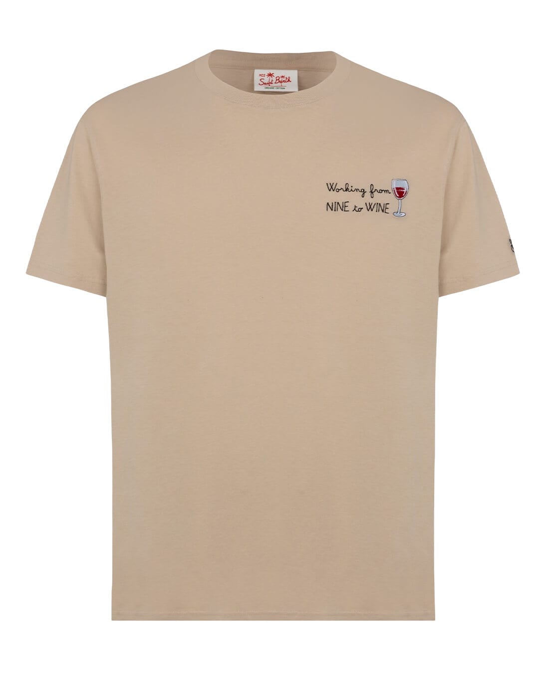 MC2 Saint Barth T-Shirts Mc2 Beige Crew Neck Nine To Wine  T-Shirt