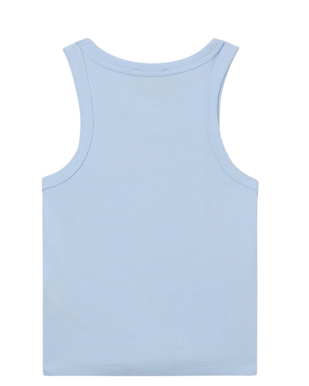 MC2 Saint Barth T-Shirts MC2  Blue Jr Girl Rib Tank Crop Top Rib Sb All Over Straw